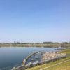 春の陽気の狭山池
